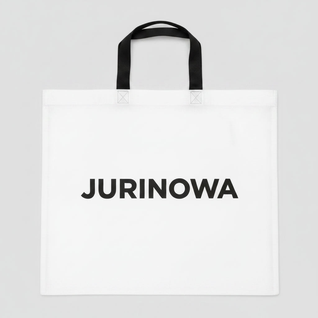 JURINOWA White Tote Bag schwarze Henkel