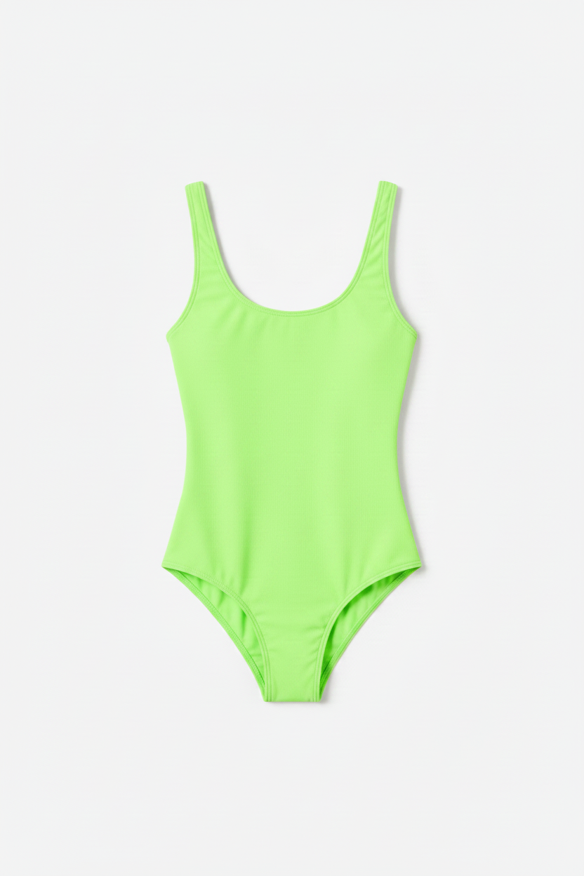 Badeanzug Lycra Neon Grün – Vorderansicht