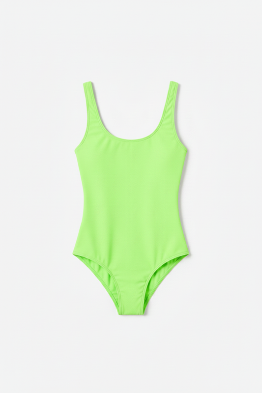 Badeanzug Lycra Neon Grün – Vorderansicht