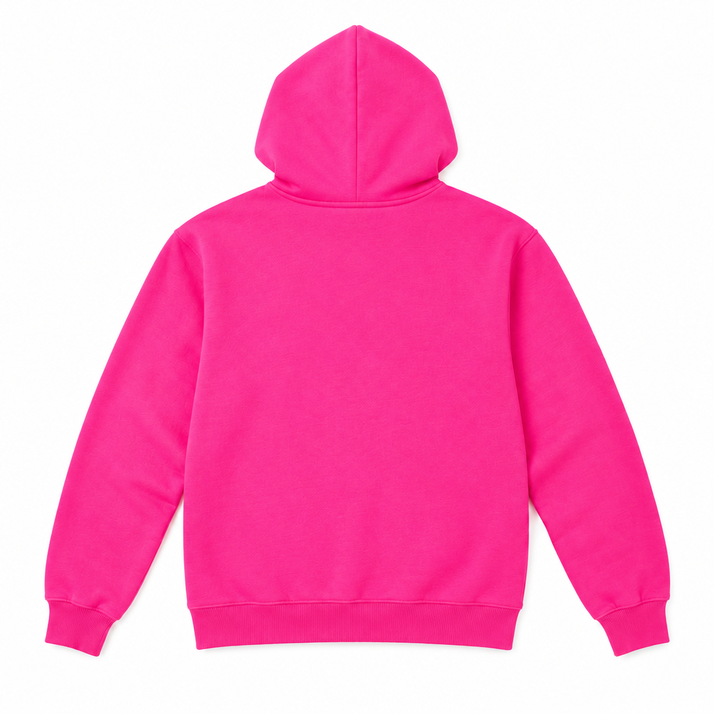 UNISEX Hoodie Neon Pink — вид сзади